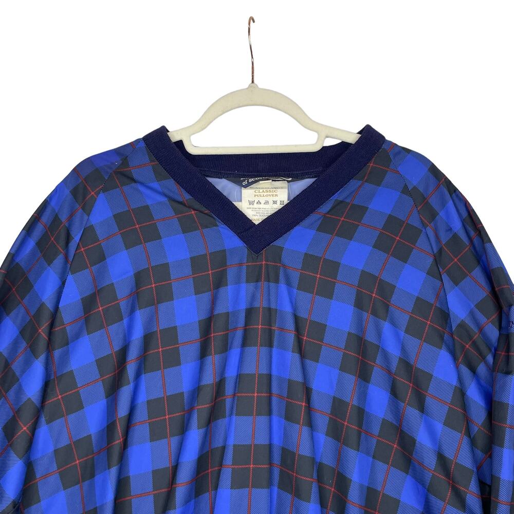 Sunderland of Scotland Size L Classic Pullover Vintage Tartan Plaid blue Nylon - Picture 3 of 10